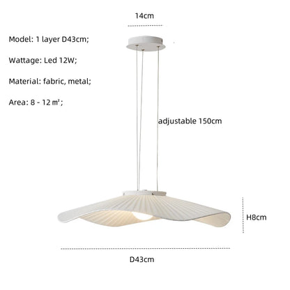 Modern Simple Fabric Led Pendant Lights Dining Room Nordic Chandelier Lamp Bar Hanging Lamp Home Decor Dimmable Light Lamparas