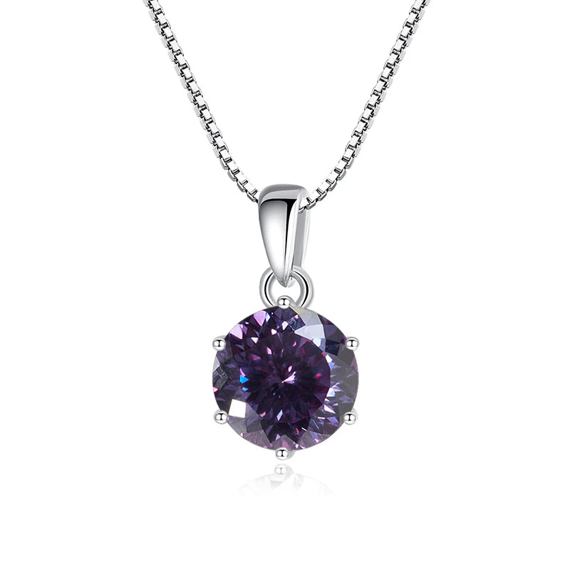 Butterflykiss 1CT 100 Faced Cut Moissanite Solitaire Drop Necklaces Gold Plated Pendant Real S925 Silver Chain Jewelry For Women