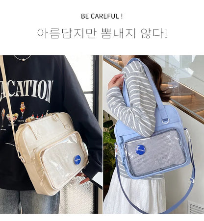 Japanese Style Kawaii Itabag For Dolls Large Handbags New Nylon School Bags For Teenage Girls Tote Shoulder Bag JK Crossbody Bag