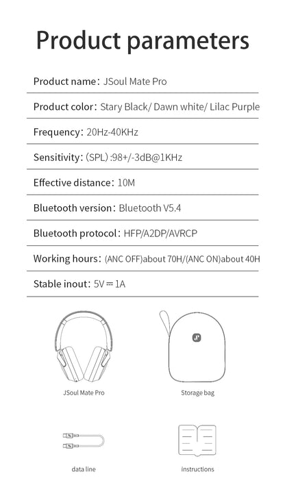 Hybrid ANC Over-Ear Bluetooth Headphones, Spatial Audio 3D Surround Sound Low Latency Gaming Headset with 70H Playback, Mics Noise Canceling Wireless Headphones with Touch Control & Hearing Protection