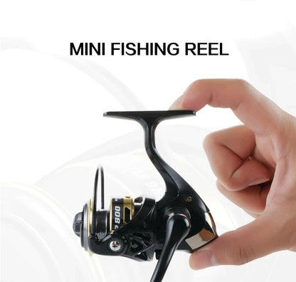 Mini Reel 500/800 Series EVA Grip Ultra Lightweight Fishing Reel 12+1BB High Speed Gear Ratio 5.2:1 Metal Mini Spinning Reel
