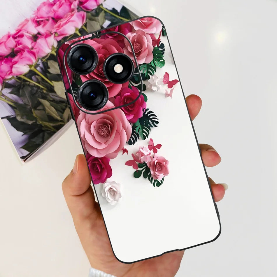 Phone Case For Tecno Spark 10 10C 2023 Fashion Flower Cat Butterfly Soft Silicone TPU Cases For Tecno Spark10 Spark10c KI5q KI5k