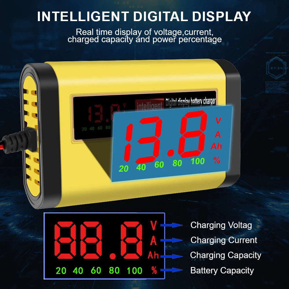 Car Battery Charger Intelligent Smart Battery Charging Pulse Repair Tools Auto Accessories For SUV Motorcycle Truck RV Universal