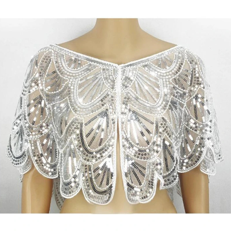 Sequins Lace Shawls Palaces Styles Women Shawls Sunscreen Hollows Out Cloak Tippet For Ladies Shawls Stylish Layering Women's