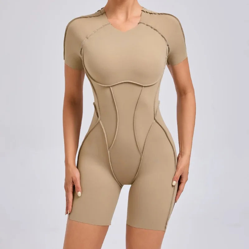 Yoga Sports Fitness Jumpsuits Sets Pants Women's Hip-lifting One-piece Open Back Long-sleeved Outdoors Workout Gym Yoga Bodysuit