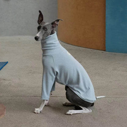 Spring Clothing for Italy Greyhound  Autumn Soft High-Neck Cotton Grey T-shirt for Whippet Winter Long Sleeved Pajamas for Dogs