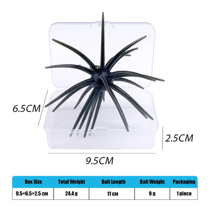 TREHOOK TPE Sea Urchin Soft Fishing Lure 9cm 4g 11cm 9g Silicone Bait for Bream Bass Pike Tilapia Winter Fishing