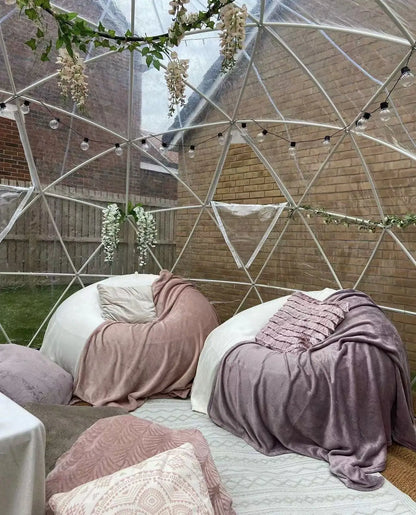 3.6m Outdoor Garden Clear Geodesic Dome Igloo Tent Aluminum Steel Frame PVC Wedding Party Event Exhibition-5m 6m