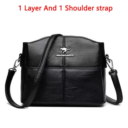 Genuine Soft Pu Leather Handbags for Women Vintage Shoulder Tote Bag Luxury Designer Ladies Large Capacity Purse Bags Sac A Main