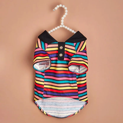 Sport Stripe Puppy Dog Polo Shirt Spring Autumn Pet Clothes for Small Dogs Schnauzer Maltese Bichon Pullovers Mascotas Clothing