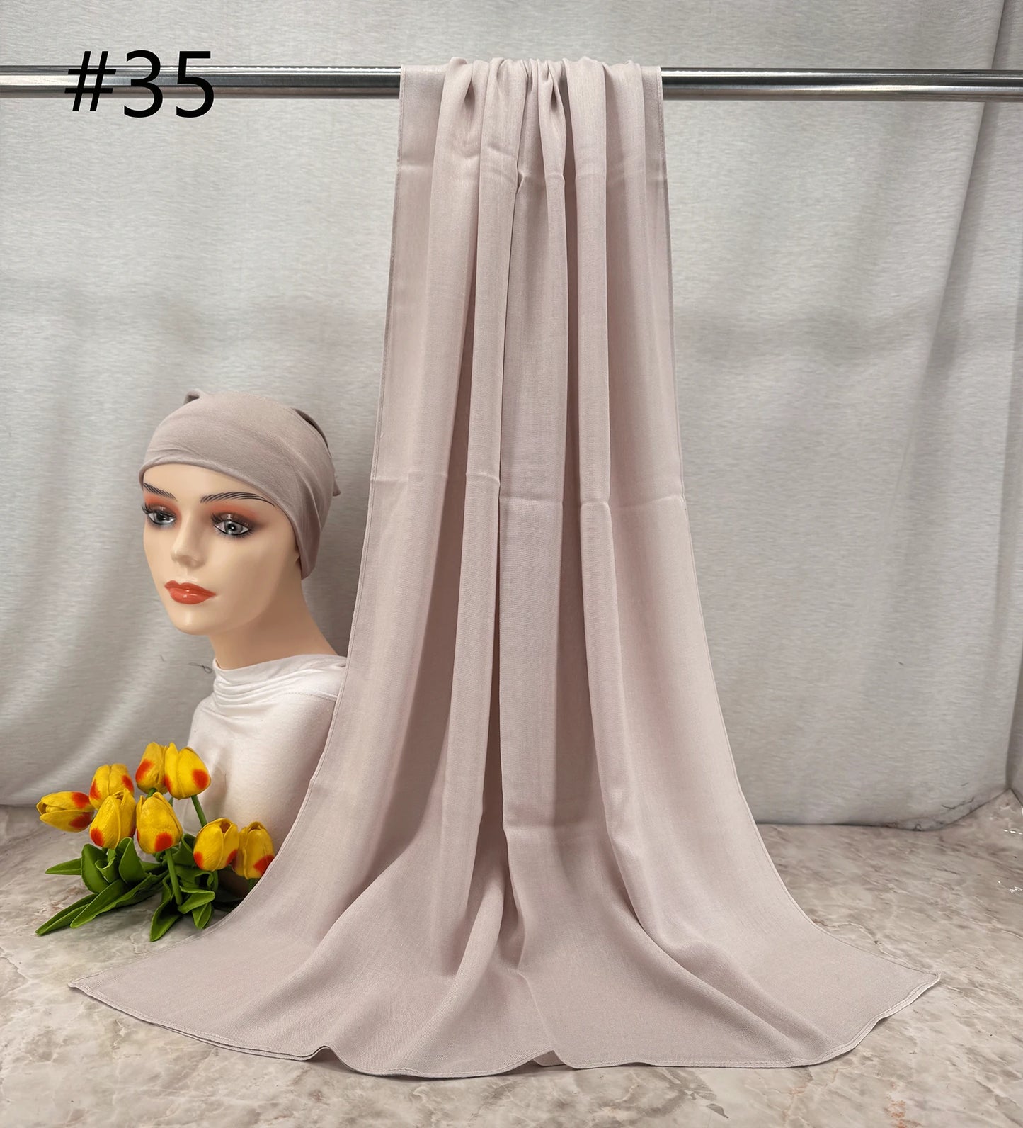 110colors Modal Hijab with Modal Undercap Set Basic Stretchy Pullover Headscarf Thin Breathable Sunscreen Head Wrap Hijabs Scarf
