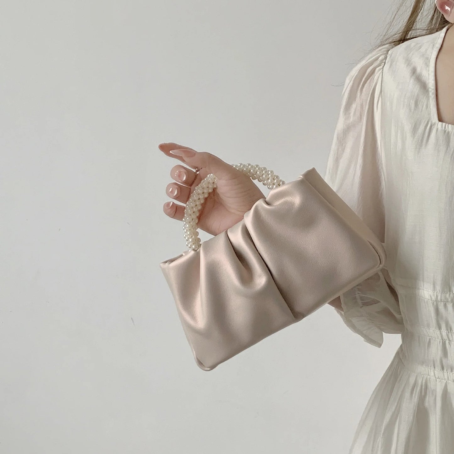 Fashion Pearl Handle Women Dinner Clutch Purse Handbags Luxury Design Ladies Square Shoulder Bags Female Small Messenger Bag