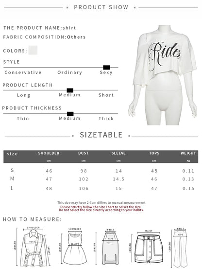 Weird Puss Letter Print Crop Tops Women Summer Trend Wild Biased Collar Street Skinny Simple Classic Streetwear Daily Soft Tees