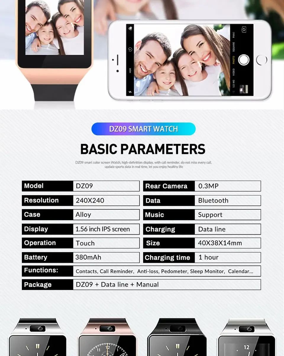 New Watches Mens 2025 Sport Watch Electronic Clock Support TF SIM Card Camera SMS Call Women Smartwatch for Android Phone