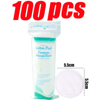 Disposable Soft and Breathable Circular Makeup Remover Pads Doubles Sided Cotton Pads Non-Irritating for Daily Facial Cleaning