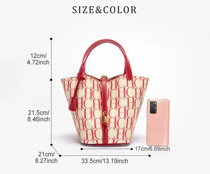 CH Large Capacity Commuter Travel Handbag Luxury Brand Fashion Texture Letter Printed Women's Shoulder Bag