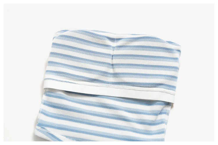 Women 2/3pcs Yoga Set Gym Clothing Fitness Suit Workout Tracksuit Outfits Ribbed Striped Strapless Tube Top Zipper Long Sleeve