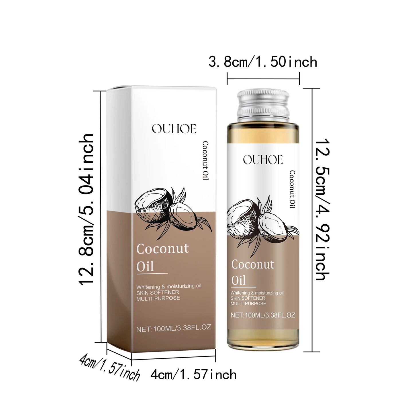 Multipurpose Coconut Oil - For Hair, Skin & Makeup Removal - Natural Moisturizing & Nourishing - Pure Cold Pressed Coconut Oil