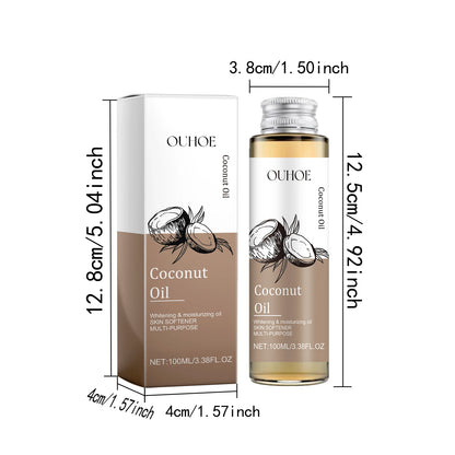 Multipurpose Coconut Oil - For Hair, Skin & Makeup Removal - Natural Moisturizing & Nourishing - Pure Cold Pressed Coconut Oil