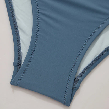 Women's One Piece Swimsuits High Neck Tummy Control Retro Bathing Suits Monokini Solid Summer Swimwear Beachwear Female