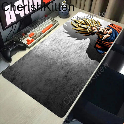 Anime Dragon Ball Mousepad HD Printing Computer Gamers Locking Edge Non-slip Mouse Pad XL Super Saiyan Goku Keyboard PC Desk Mat