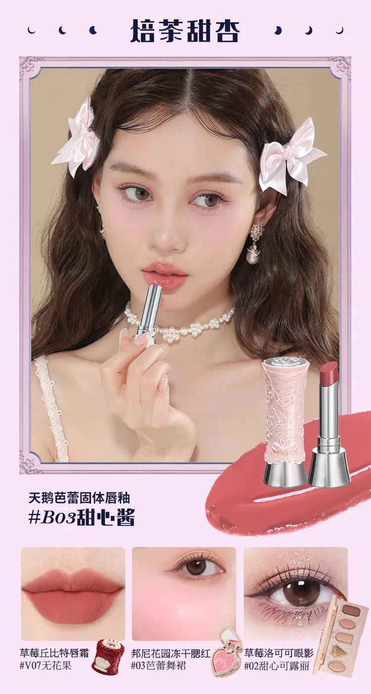 Flowerknows Complete Makeup Gift Set Long-Lasting Lip Glaze,Blush & Shimmer Eyeshadow Palette,All-in-One Beauty Kit Gift Box
