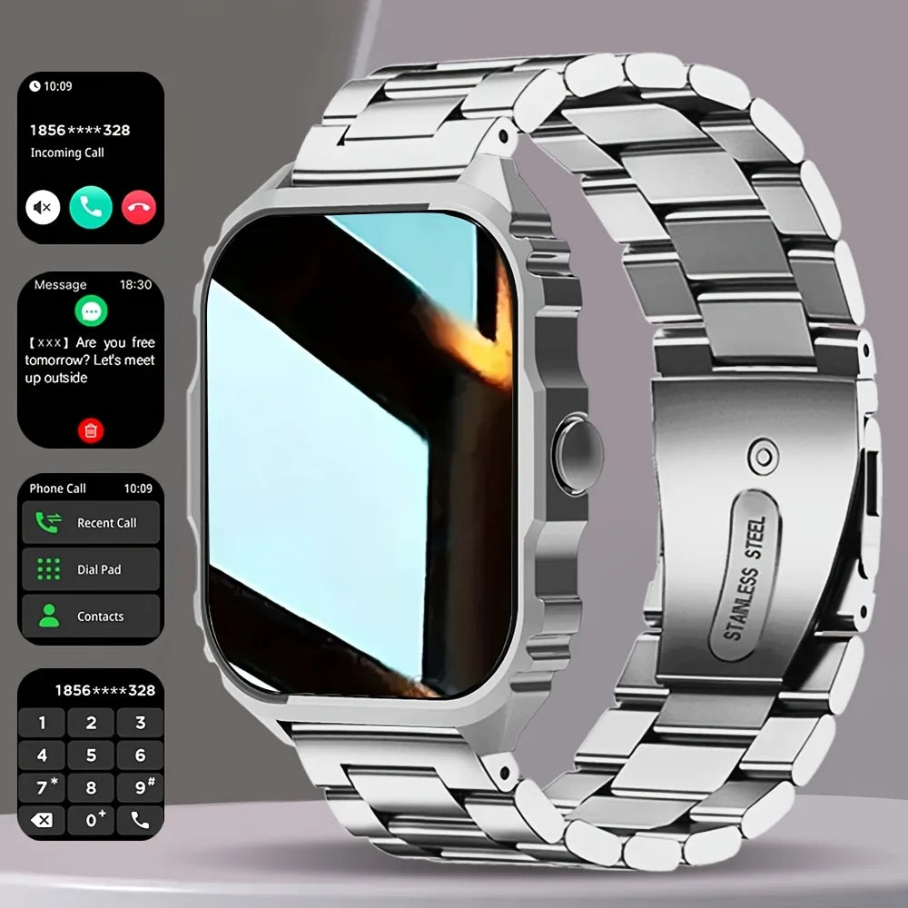 Smart Watch，1.84-Inch Large Square Screen, with Multi-Sports Mode/Call Reminder/Music/Photography And Other Super Functions
