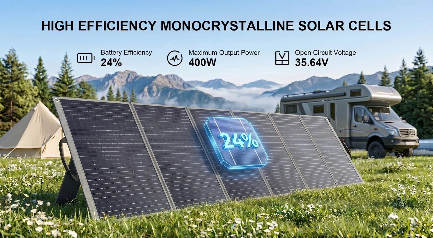 SOLARPLAY 3600W Portable Power Station 3840Wh Large Capacity Emergency Backup Power Q3600 Supply 400W Foldable Solar Panel Kit for Outdoor Camping RV Off-Grid Use