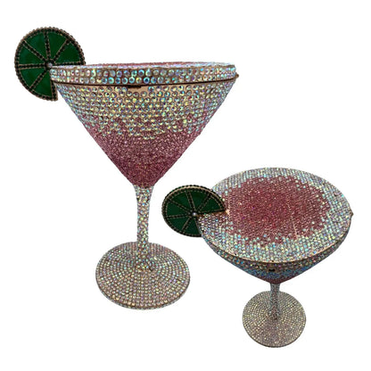 XIYUAN Women Luxury Branded Martini Crystal Evening Bag Elegant Cup Diamond Bridal Handbag Wedding Party Purses Lady Gift Clutch