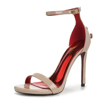 2026 Fashion Patent Leather High-Heeled Sandals for Women Luxury Designer Shoes with Fine Heel Sexy High Heels Elegant Zapatos