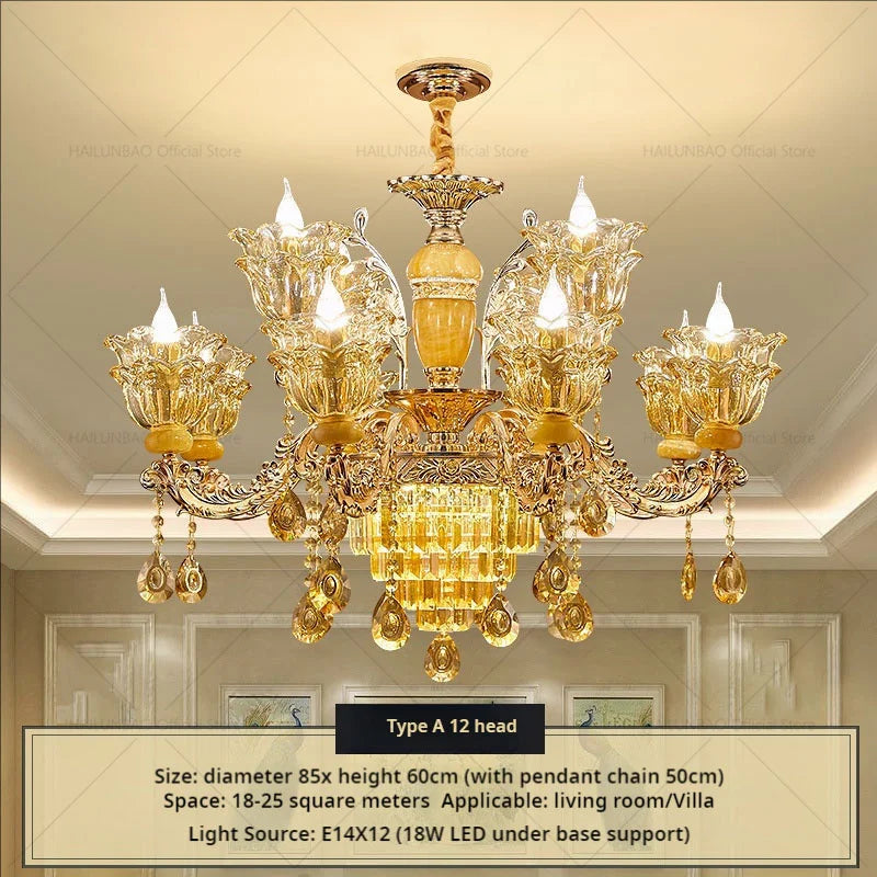 Postmodern Chandelier Living Room Lights European Dining Room Bedroom Home Master Luxury Atmospheric Lamps Villa Crystal Lamps