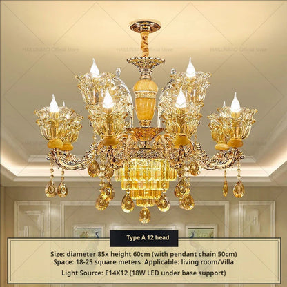 Postmodern Chandelier Living Room Lights European Dining Room Bedroom Home Master Luxury Atmospheric Lamps Villa Crystal Lamps