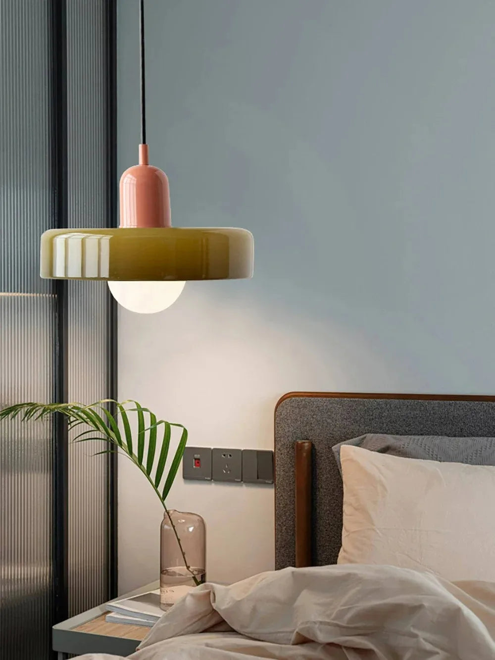 Nordic Retro Glass Pendant Lamps Indoor E27 LED Chandelier Living Room Dining Room Bedroom Kitchen Decorative lights Fixture