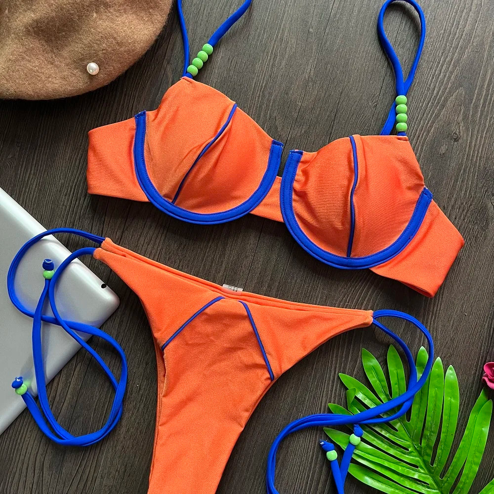RUOTONGSEPT New Sexy Push up Bikini Set Swimsuit Women's low-waist Swimwear For Female Two Piece Beachwear 2023 Bathing Suit