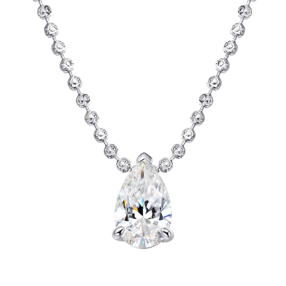 Serenity 3ct 5ct Pear Cut Moissanite Necklace for Women S925 Sterling Silver Chain Jewelry Sparkling Water Drop Pendant Necklace