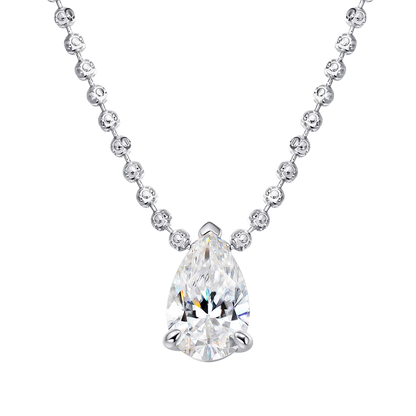 Serenity 3ct 5ct Pear Cut Moissanite Necklace for Women S925 Sterling Silver Chain Jewelry Sparkling Water Drop Pendant Necklace