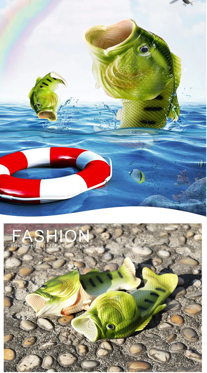 Funny Beach Slippers Unisex Men's Summer Slides Designer Unicorn Fish Slippers Boys Plus Size 31-47 Outdoor Flip Flops