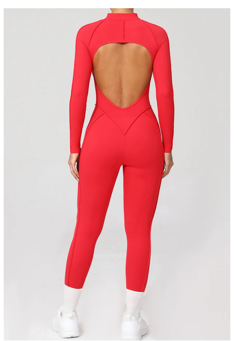 One Pieces Long Jumpsuits Sexy Womens Overalls Mono Streetwear Yellow Body Long Sleeves Woman Clothing Summer Gym Sportswear