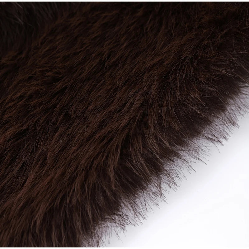 Faux Fur Tassels Scarf for Women Autumn Winter Fluffy Fur Neckerchief 2026 New Lady Luxury Shawl Scarves Clothing Accessories