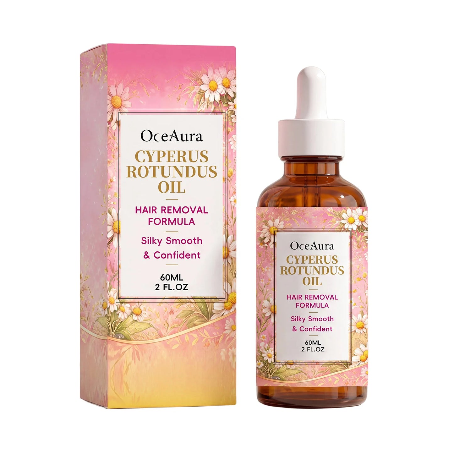 OceAura Cyperus Rotundus Hair Removal Oil Lightweight Non Greasy Gentle Soothing Moisturizing Silky Smooth Hair Reduction Oil