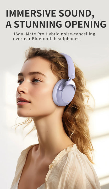 Hybrid ANC Over-Ear Bluetooth Headphones, Spatial Audio 3D Surround Sound Low Latency Gaming Headset with 70H Playback, Mics Noise Canceling Wireless Headphones with Touch Control & Hearing Protection