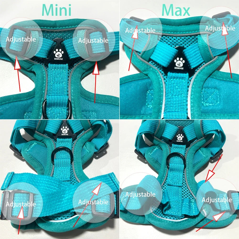 Adjustable Dog Harness Leash Set for Small Medium Dogs Cats Reflective Chest Strap Pets Harnesses Vest Outdoor Puppy Supplies