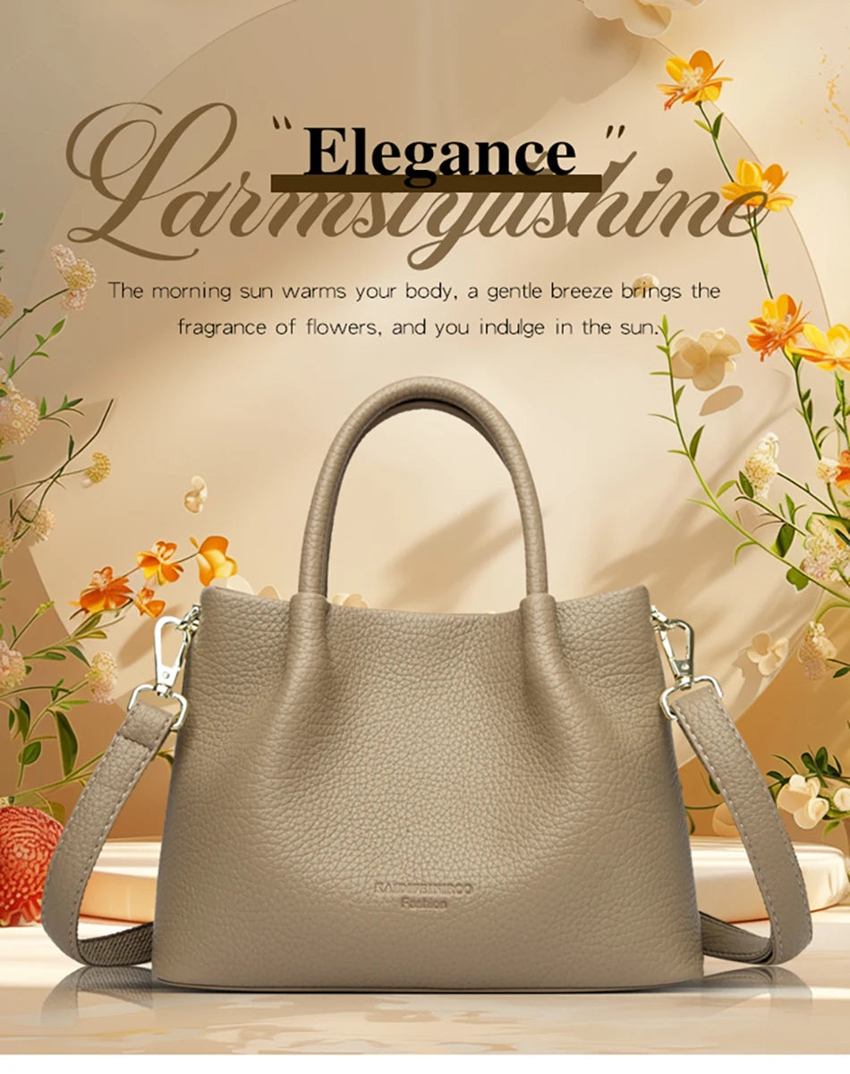 Women Soft Leather Top-Handle Bags Luxury Designer Handbag Solid Color Ladies Shoulder Crossbody Bag And Purse Commuting Sac