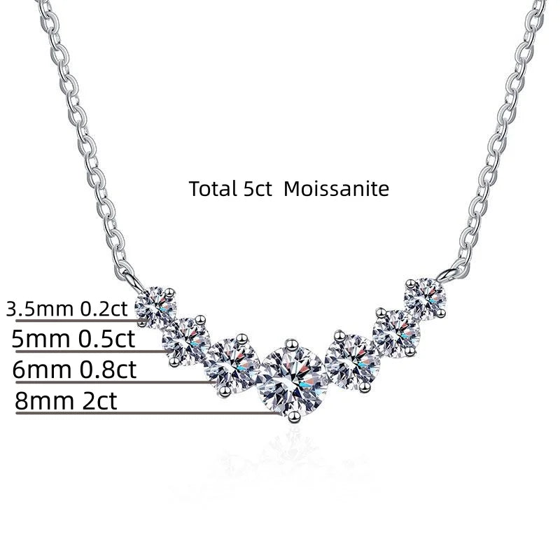 2.8ct Moissanite Necklace for Woman Wedding Fine Jewely with Certificates 925 Sterling Sliver Plated 18k White Gold Necklace