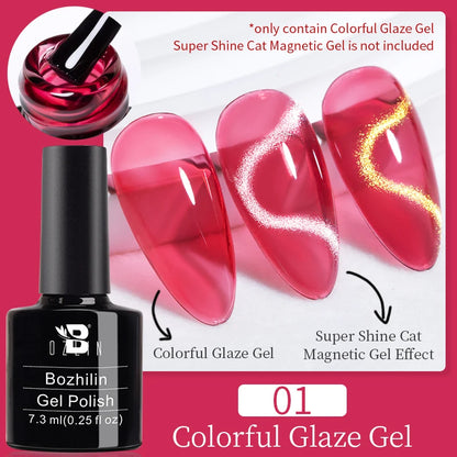 7.5ml Golden Light  Magnetic Gel Golden Gems Magnetic Gel Nail Polish Cat Nail Sparkling Glitter Semi Permanent Varnish