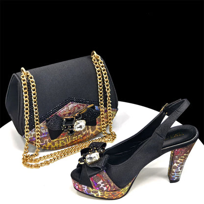 Elegant Women Heels for Party Open Toe Special Material Design Rhinestone Italian Only Sandals and Set to Choose 2024