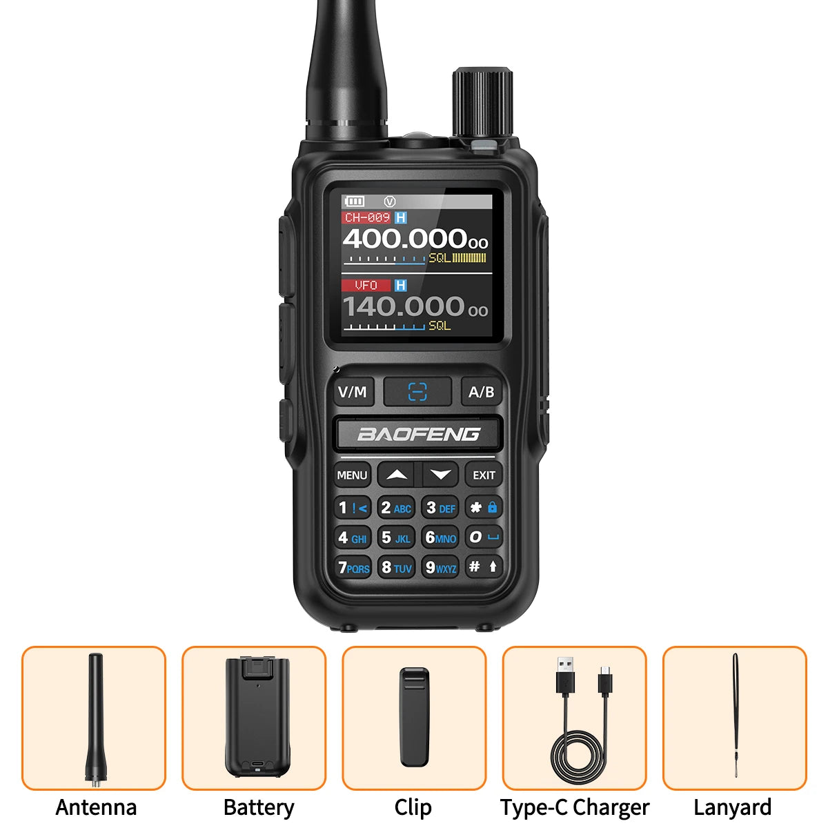 BAOFENG UV-5R Mini Walkie Talkie Multi Band Wireless Bluetooth Programming Dual PTT Type-C Charge Long Range Two Way Radio