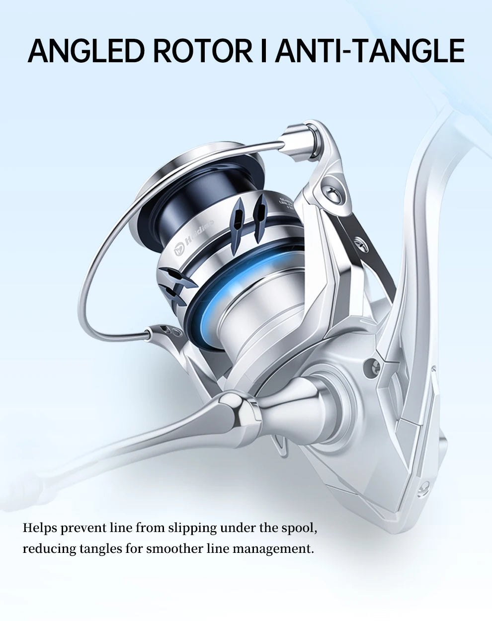 Huidiao 4+1BB Spinning Fishing Reel 1000/2500/3000/4000 10kg Max Drag 5.2:1 CNC Metal Spool Left/Right Interchangeable Saltwater