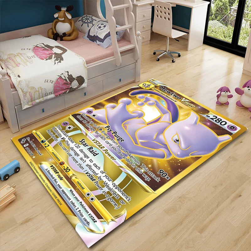 Japanese Anime Pokemon Card Pikachu Area Carpet for Living Room Home Decor Sofa Table Kids Rug Anti Slip Chair Lounge Floor Mat