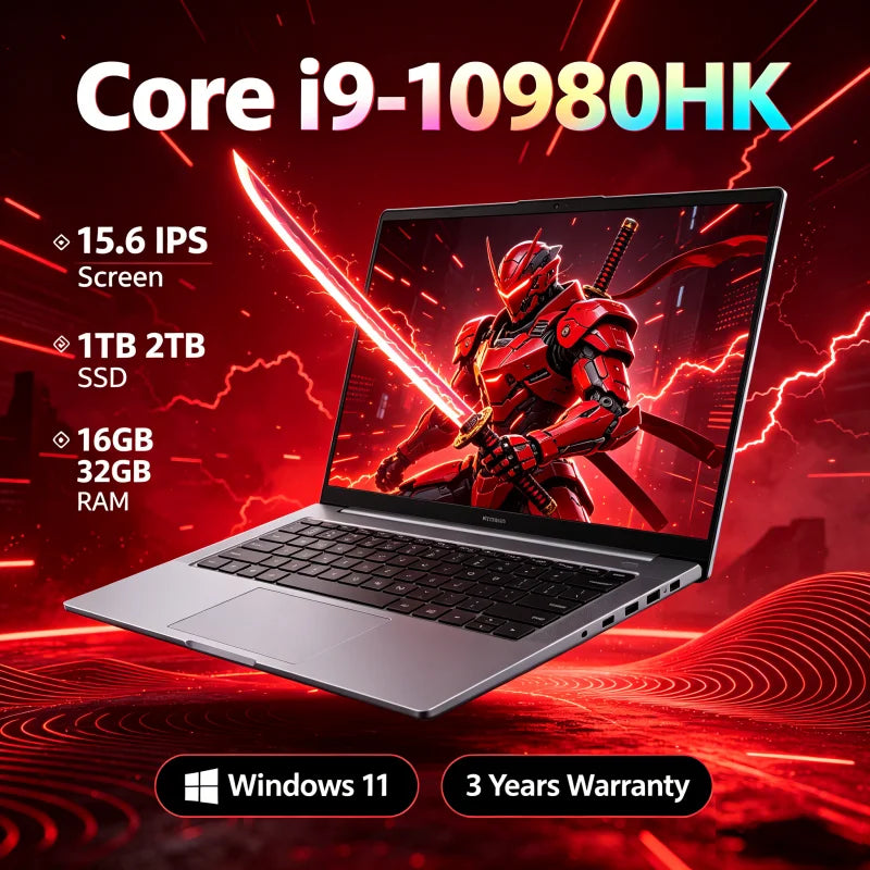 2026 15.6" Ultra Slim Laptop Intel Core I9-10980HK 32GB RAM 2TB SSD 1080P FHD Windows 11 High-Performance Portable Notebook